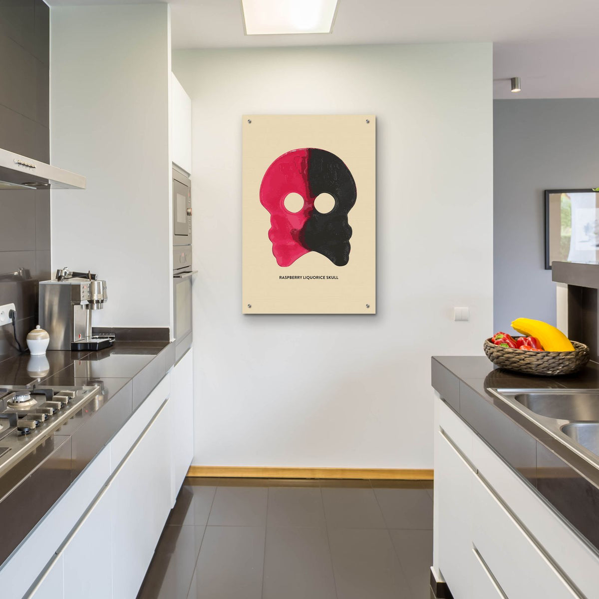 Raspberry Liquorice Skull by Andreas Magnusson - 24x36 acrylic wall art in a room