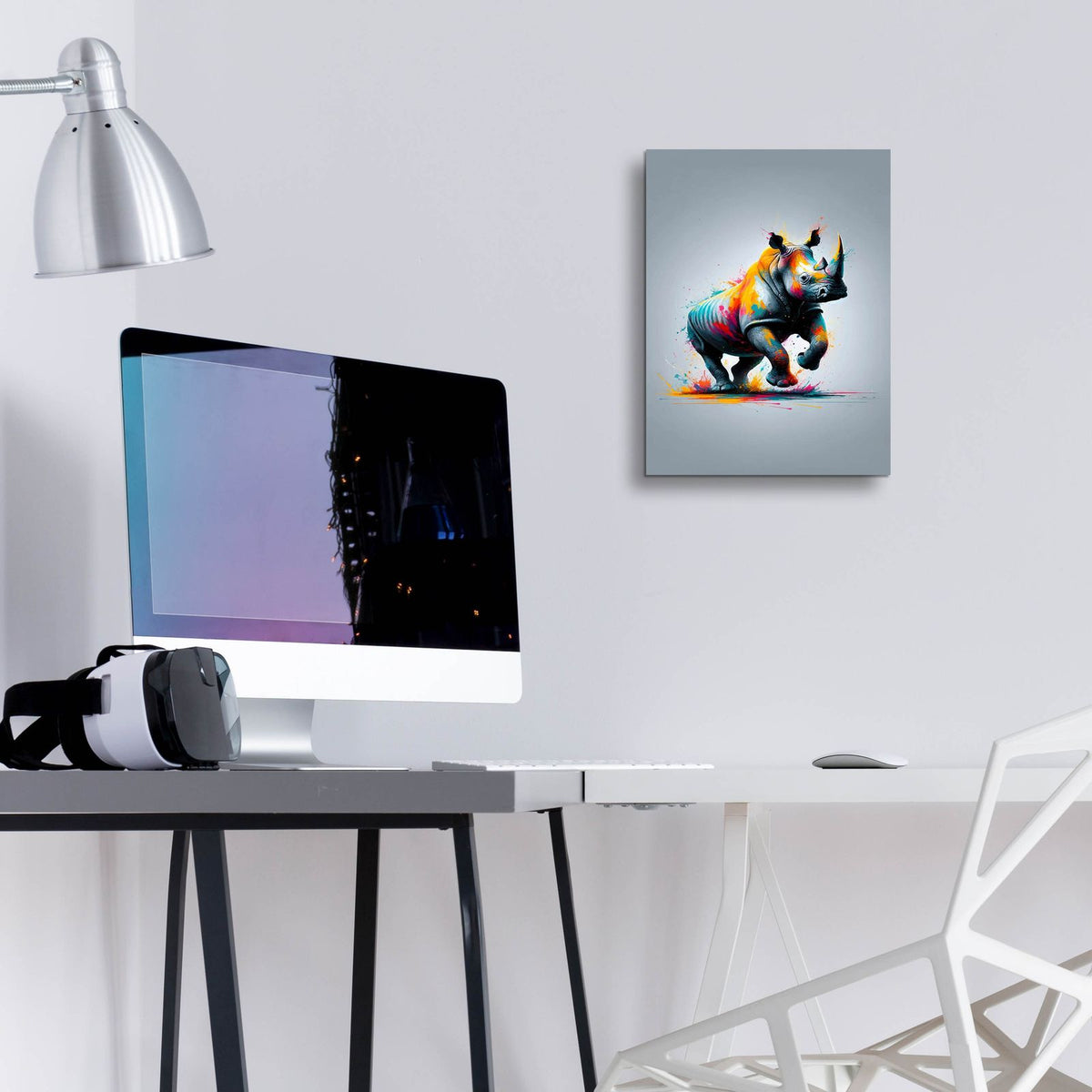 Rhinoceros by Andreas Magnusson - 12x16 acrylic wall art in a room