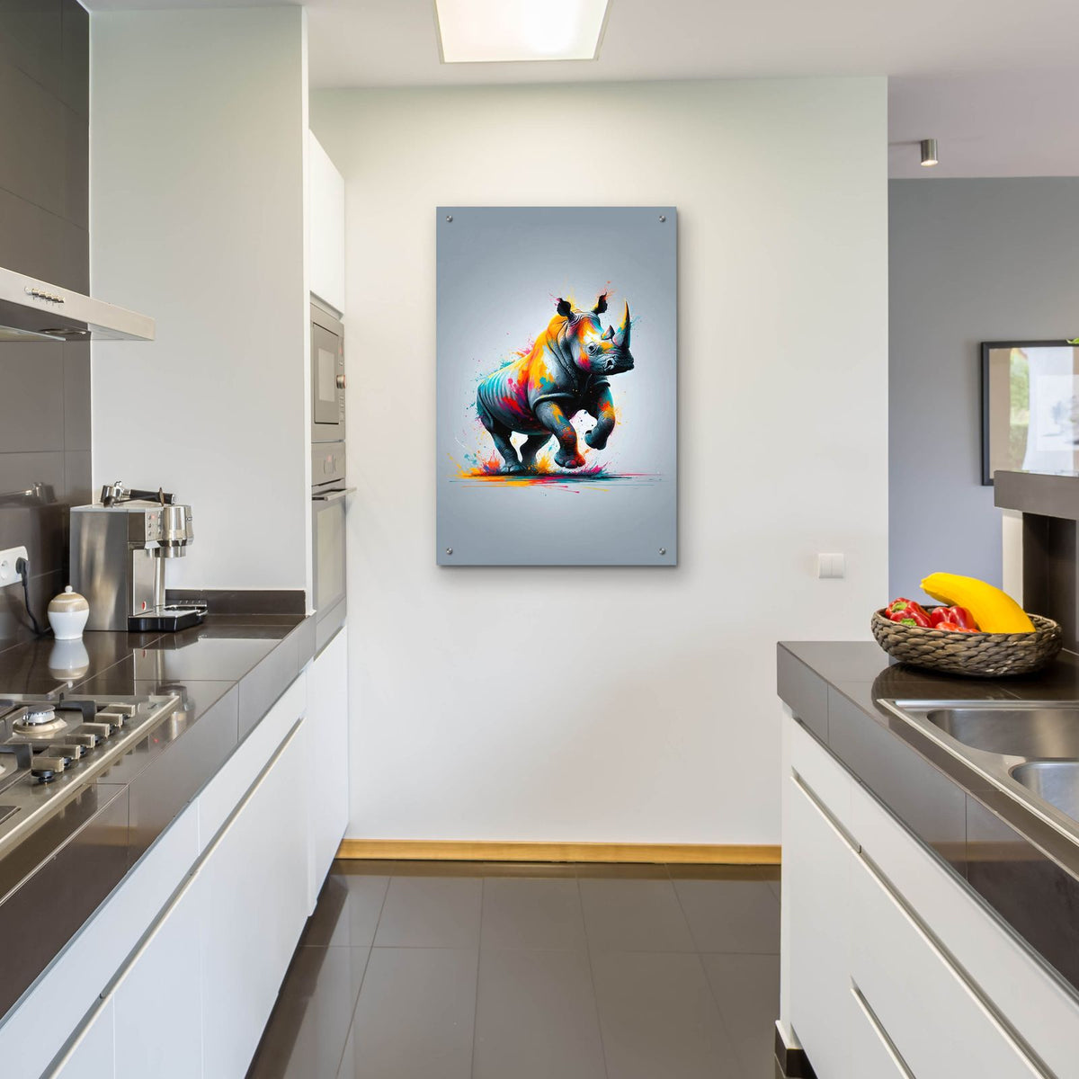 Rhinoceros by Andreas Magnusson - 24x36 acrylic wall art in a room