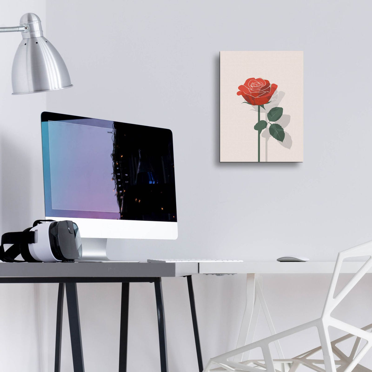 Rose In Raster by Andreas Magnusson - 12x16 acrylic wall art in a room