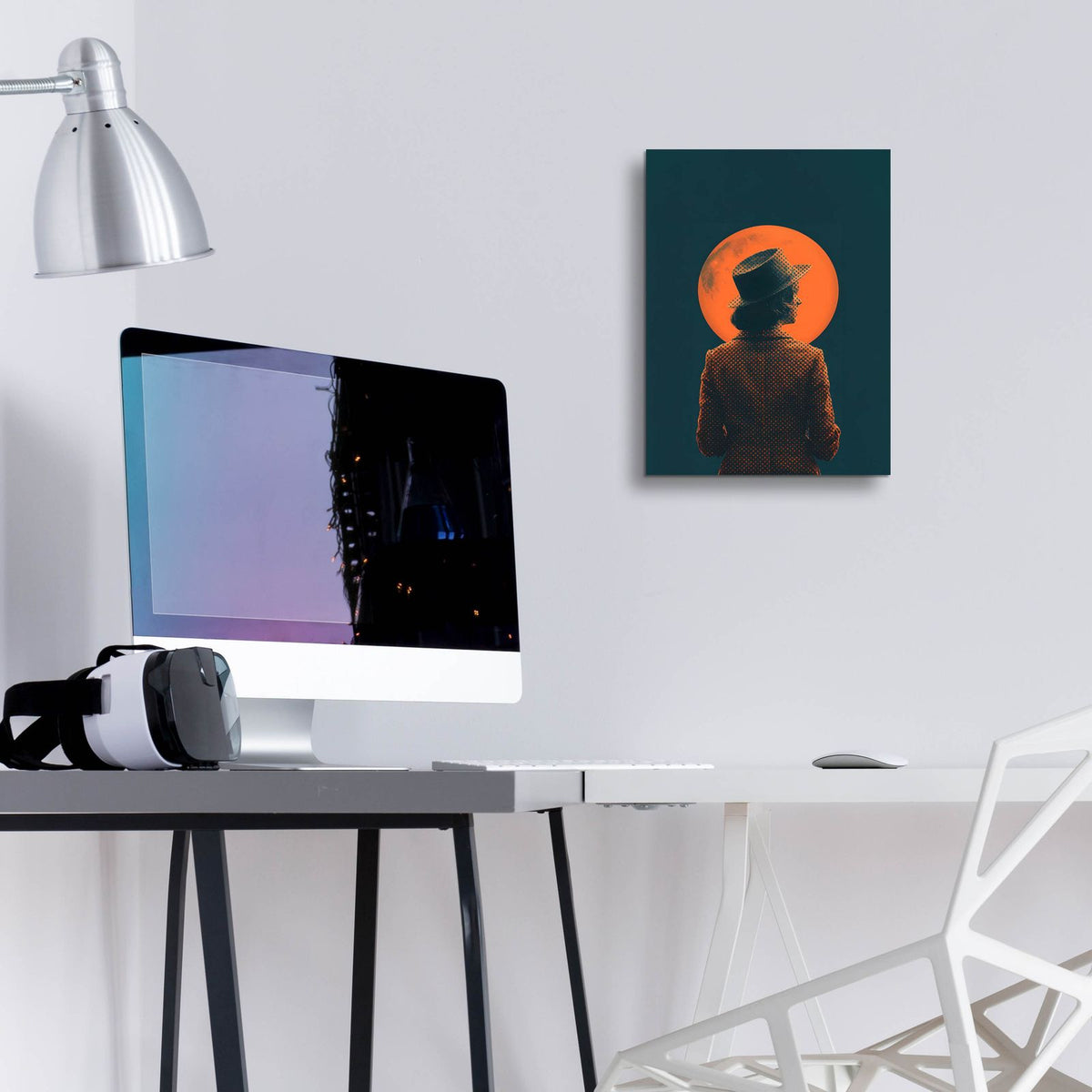 She And The Moon by Andreas Magnusson - 12x16 acrylic wall art in a room
