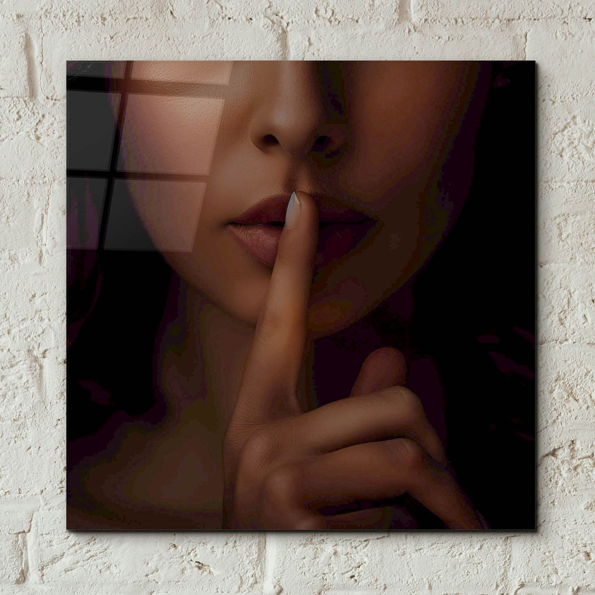 Shush by Andreas Magnusson - 12x12 acrylic wall art in a room