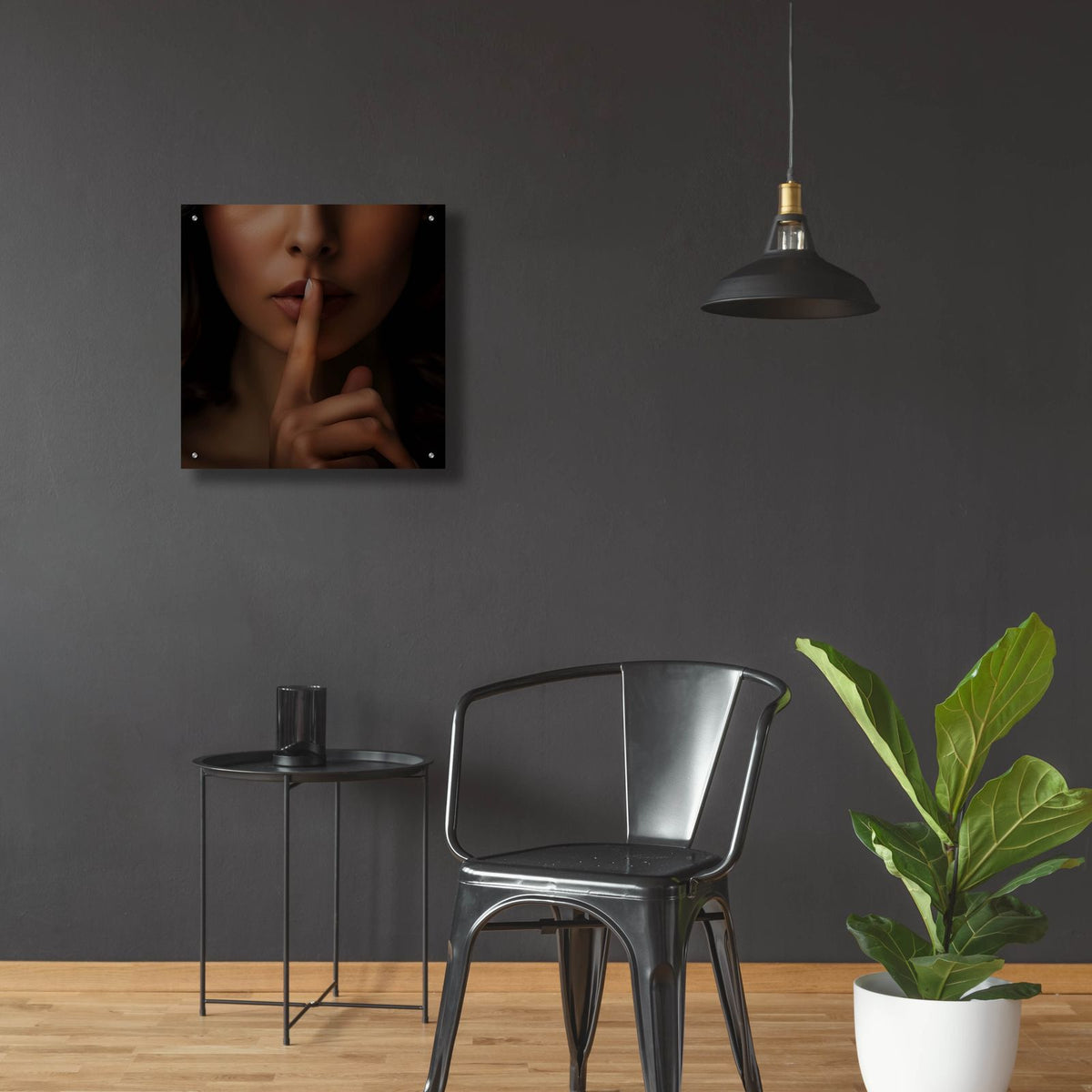 Shush by Andreas Magnusson - 24x24 acrylic wall art in a room