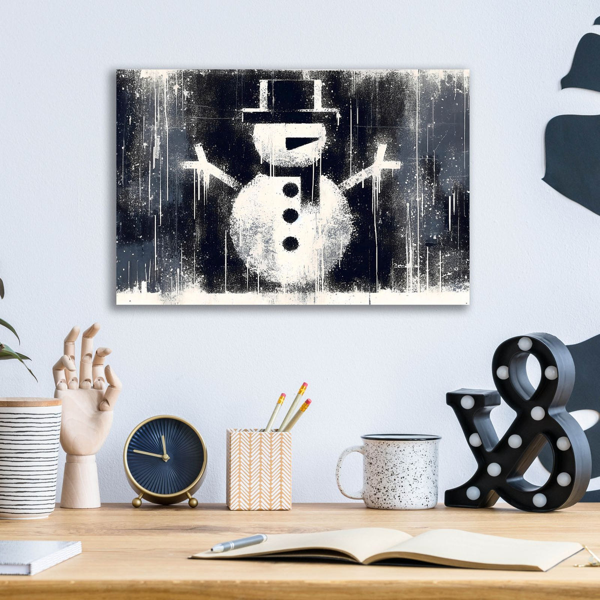 Snowman by Andreas Magnusson - 16x12 acrylic wall art in a room