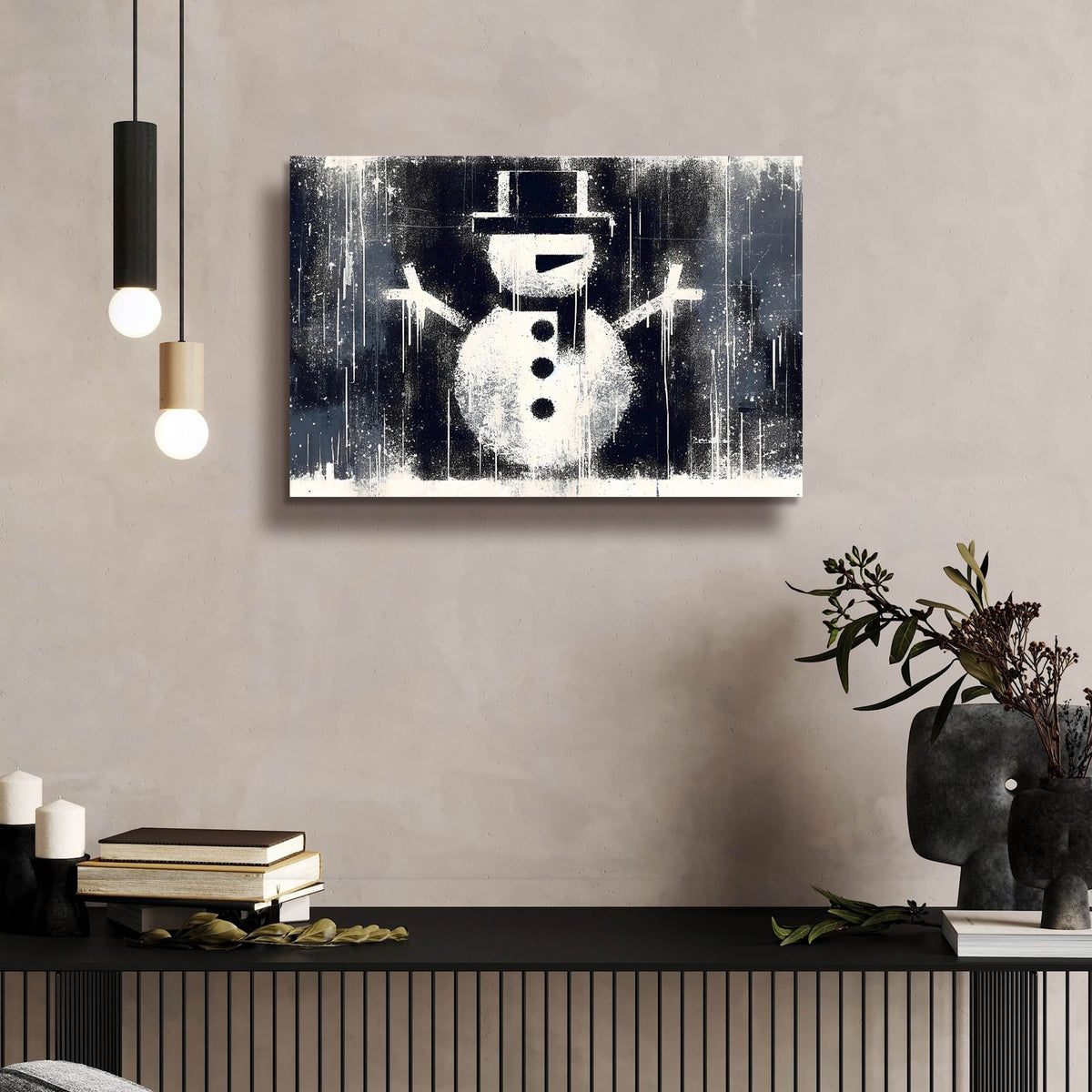 Snowman by Andreas Magnusson - 24x16 acrylic wall art in a room