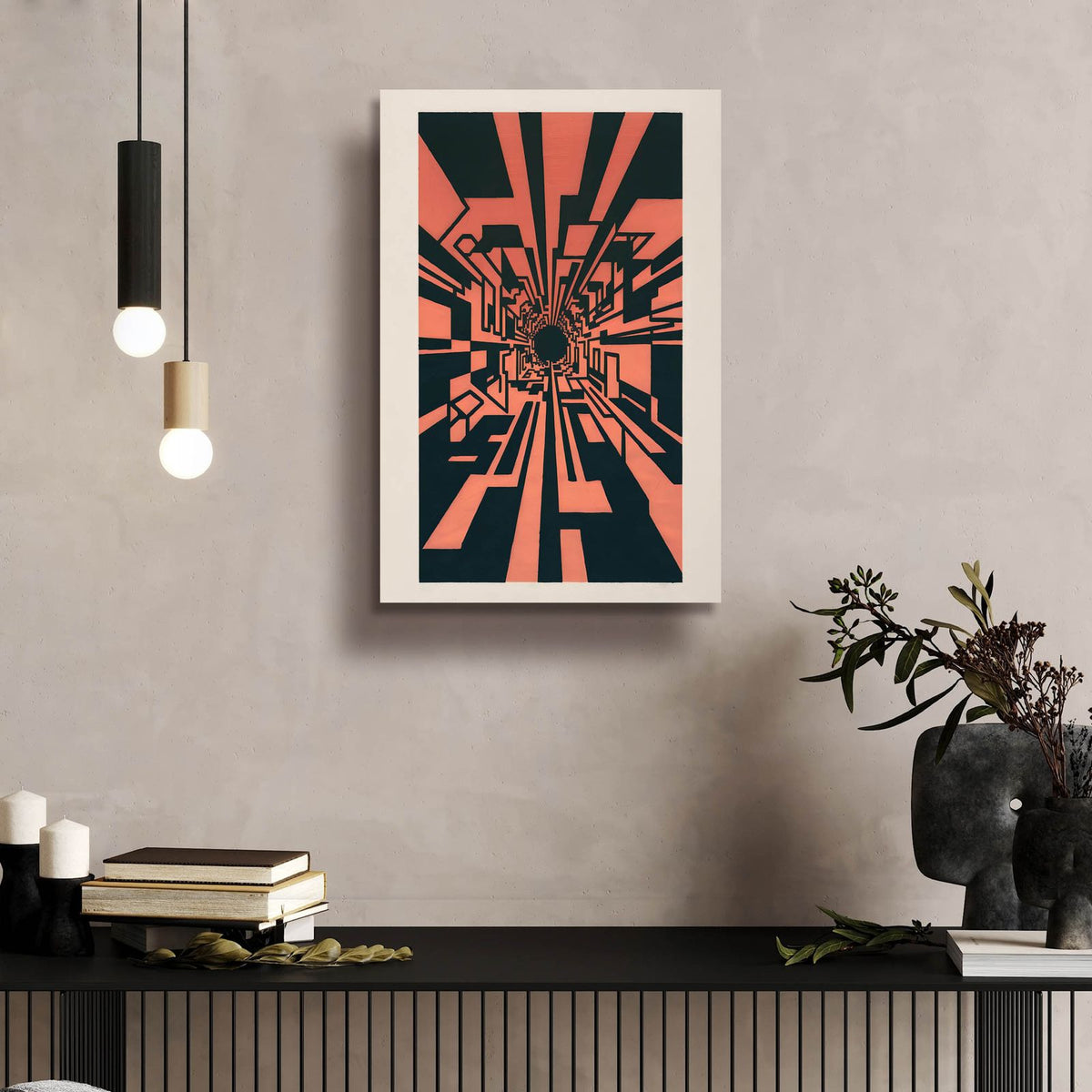 Square Warp Hole by Andreas Magnusson - 16x24 acrylic wall art in a room