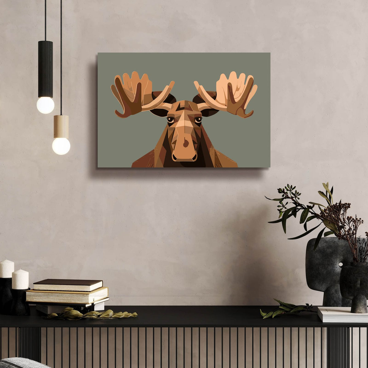 Staring Moose by Andreas Magnusson - 24x16 acrylic wall art in a room