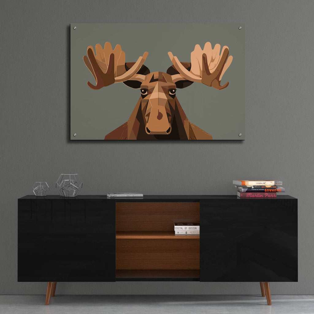 Staring Moose by Andreas Magnusson - 36x24 acrylic wall art in a room