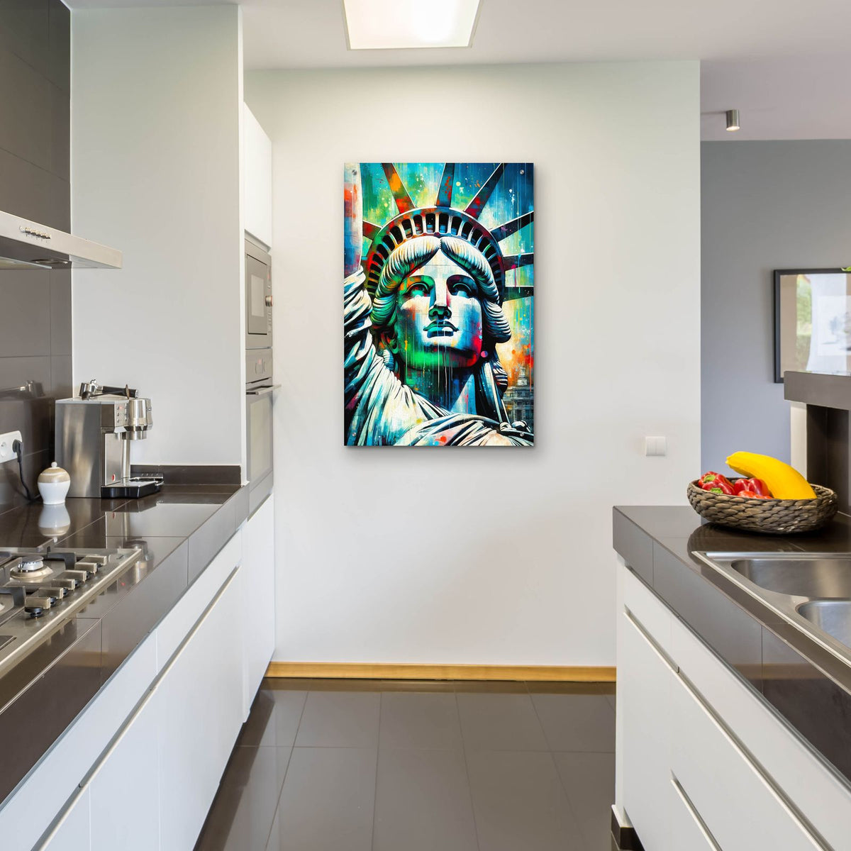 Statue Of Liberty Pop Art by Andreas Magnusson - 24x36 acrylic wall art in a room