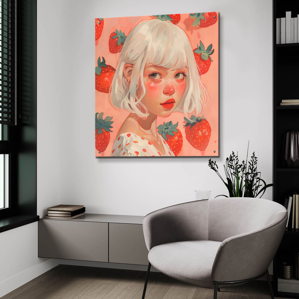 Strawberry Girl One by Andreas Magnusson - 36x36 acrylic wall art in a room