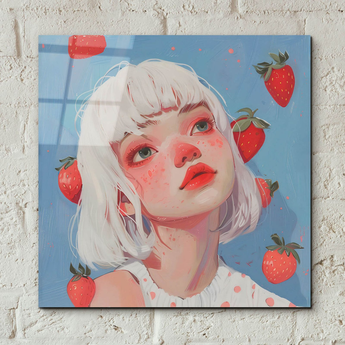 Strawberry Girl Two by Andreas Magnusson - 12x12 acrylic wall art in a room