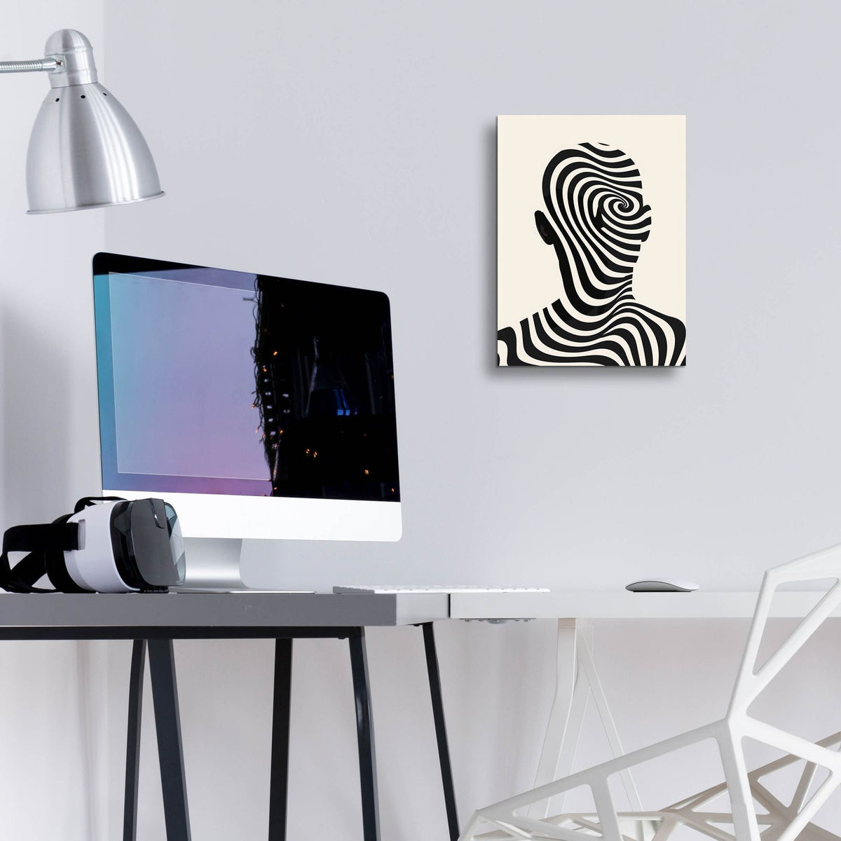 Striped Man by Andreas Magnusson - 12x16 acrylic wall art in a room