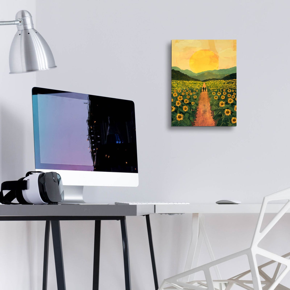 Sunflower Plantation by Andreas Magnusson - 12x16 acrylic wall art in a room
