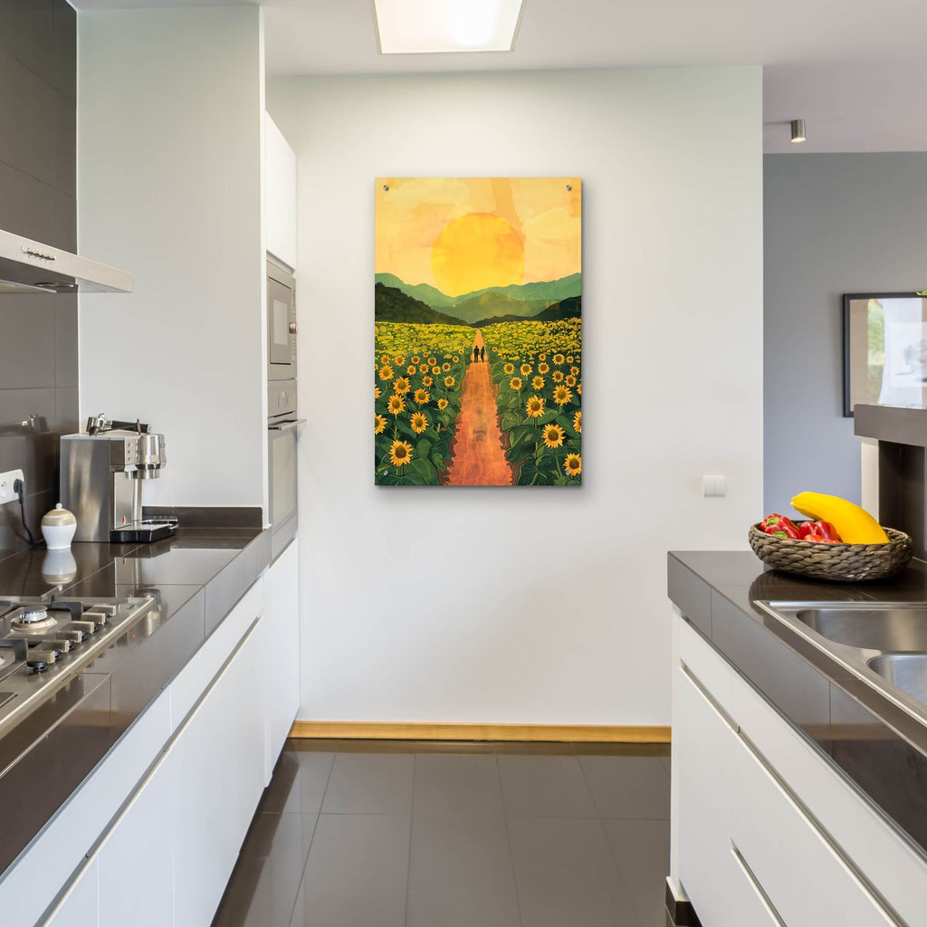 Sunflower Plantation by Andreas Magnusson - 24x36 acrylic wall art in a room