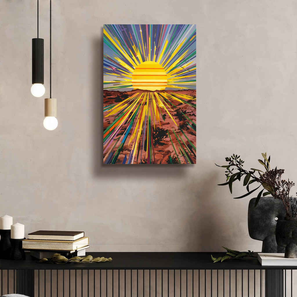Sunrise In The Desert by Andreas Magnusson - 16x24 acrylic wall art in a room