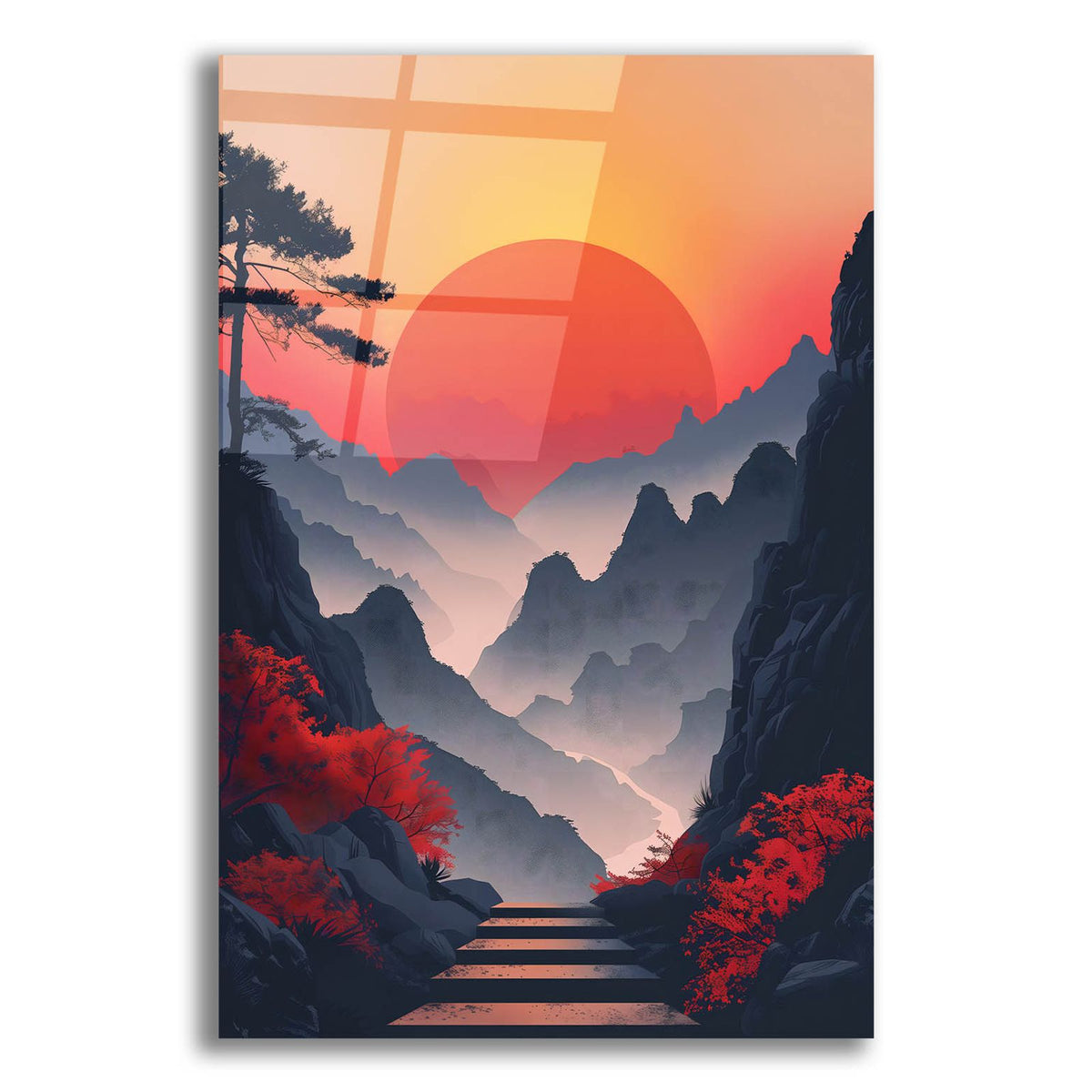 Sunset In The Mountains by Andreas Magnusson acrylic glass wall art