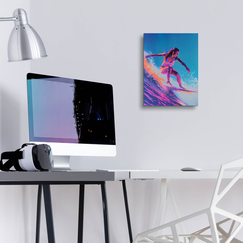 Surfing Woman by Andreas Magnusson - 12x16 acrylic wall art in a room