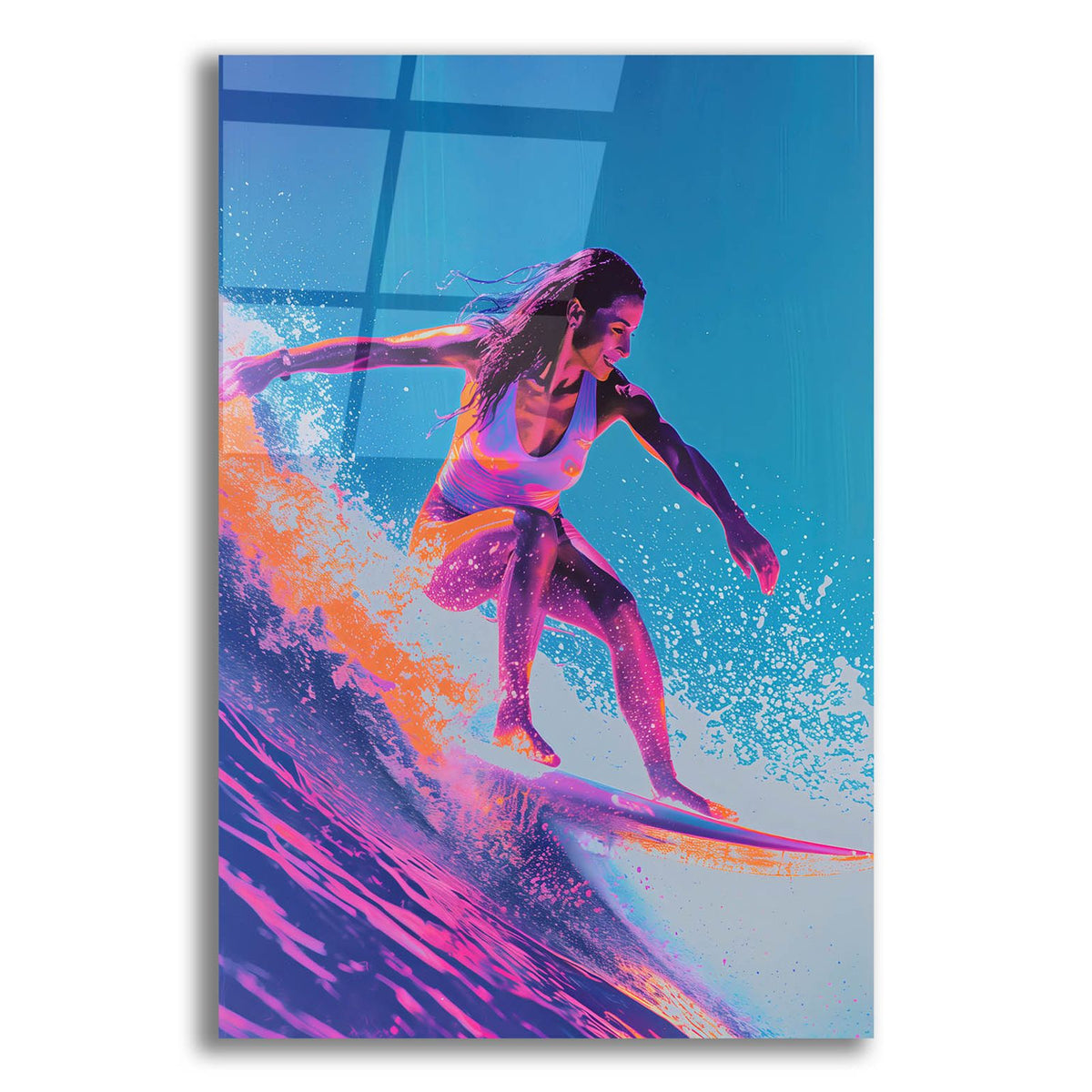 Surfing Woman by Andreas Magnusson acrylic glass wall art