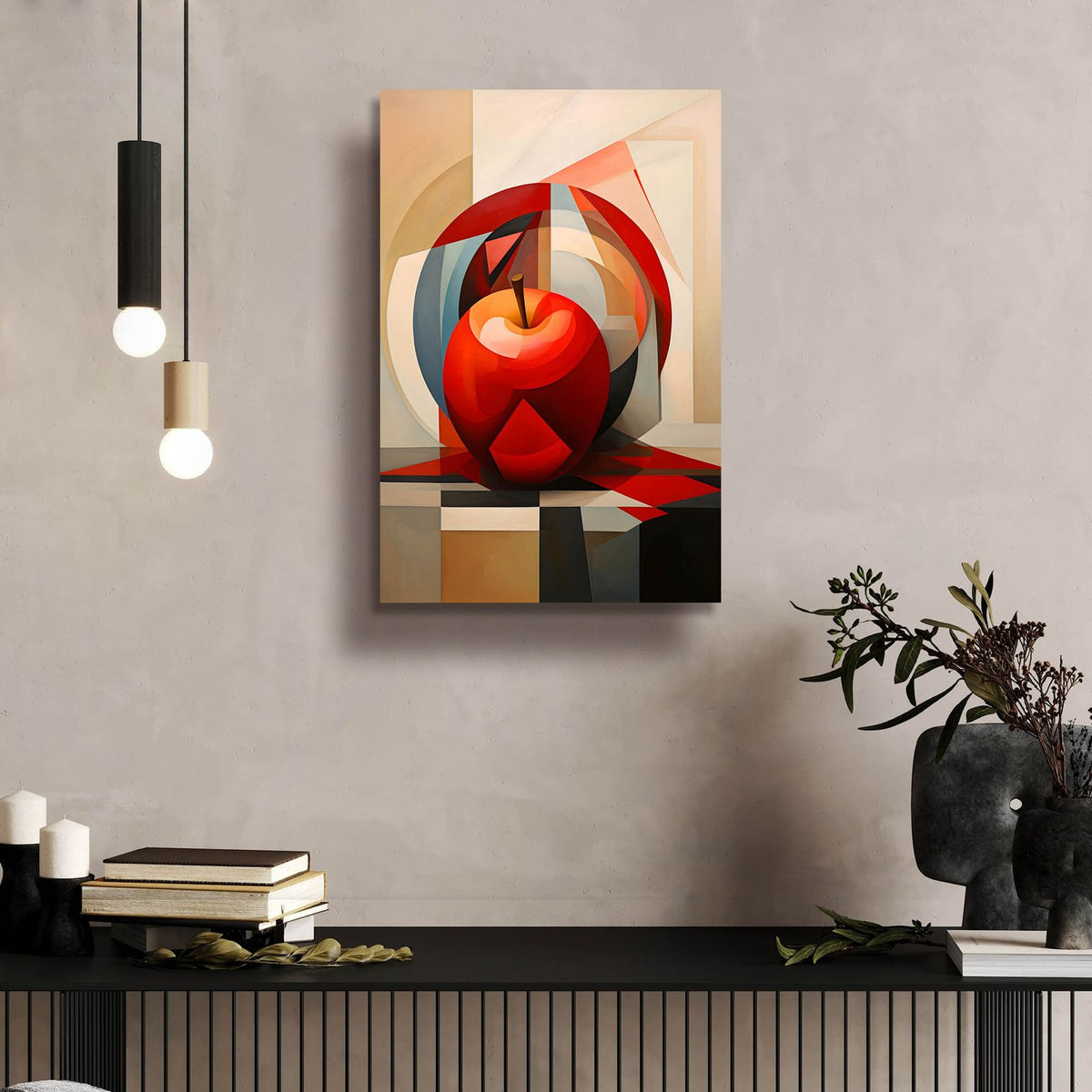 The Abstract Apple by Andreas Magnusson - 16x24 acrylic wall art in a room
