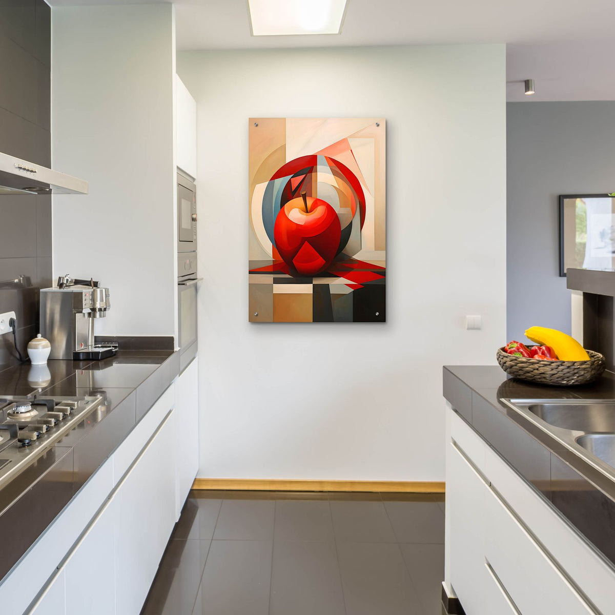 The Abstract Apple by Andreas Magnusson - 24x36 acrylic wall art in a room