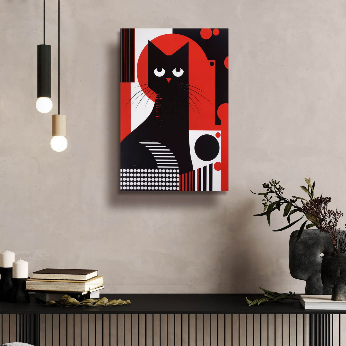 The Abstract Cat by Andreas Magnusson - 16x24 acrylic wall art in a room
