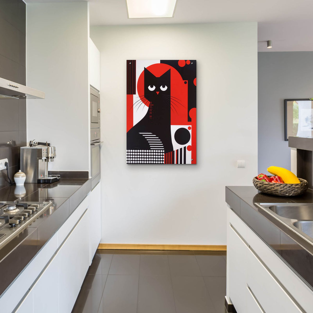 The Abstract Cat by Andreas Magnusson - 24x36 acrylic wall art in a room