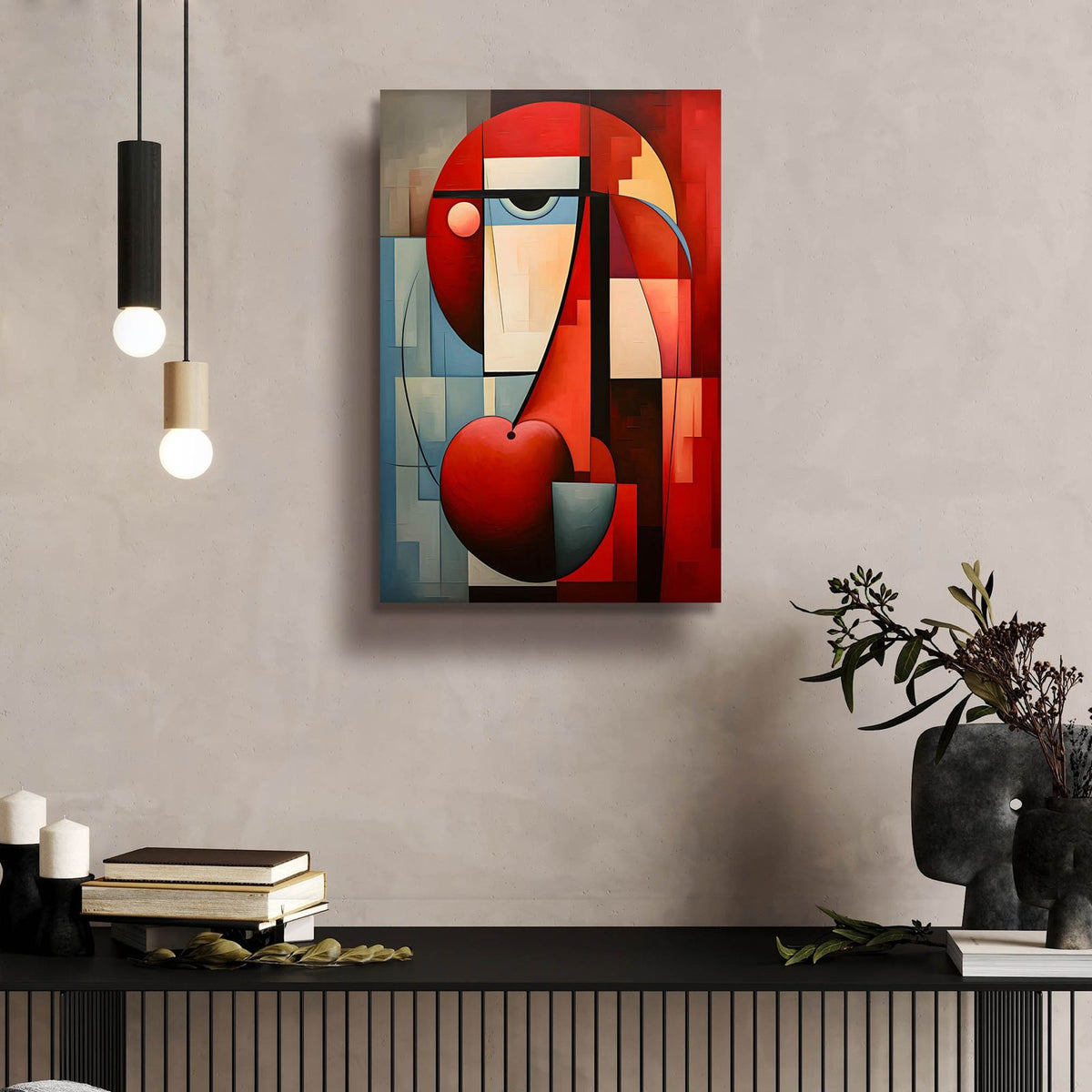 The Abstract Face by Andreas Magnusson - 16x24 acrylic wall art in a room