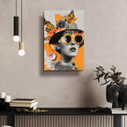 The Collage Girl No 1 by Andreas Magnusson - 16x24 acrylic wall art in a room