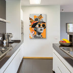 The Collage Girl No 1 by Andreas Magnusson - 24x36 acrylic wall art in a room