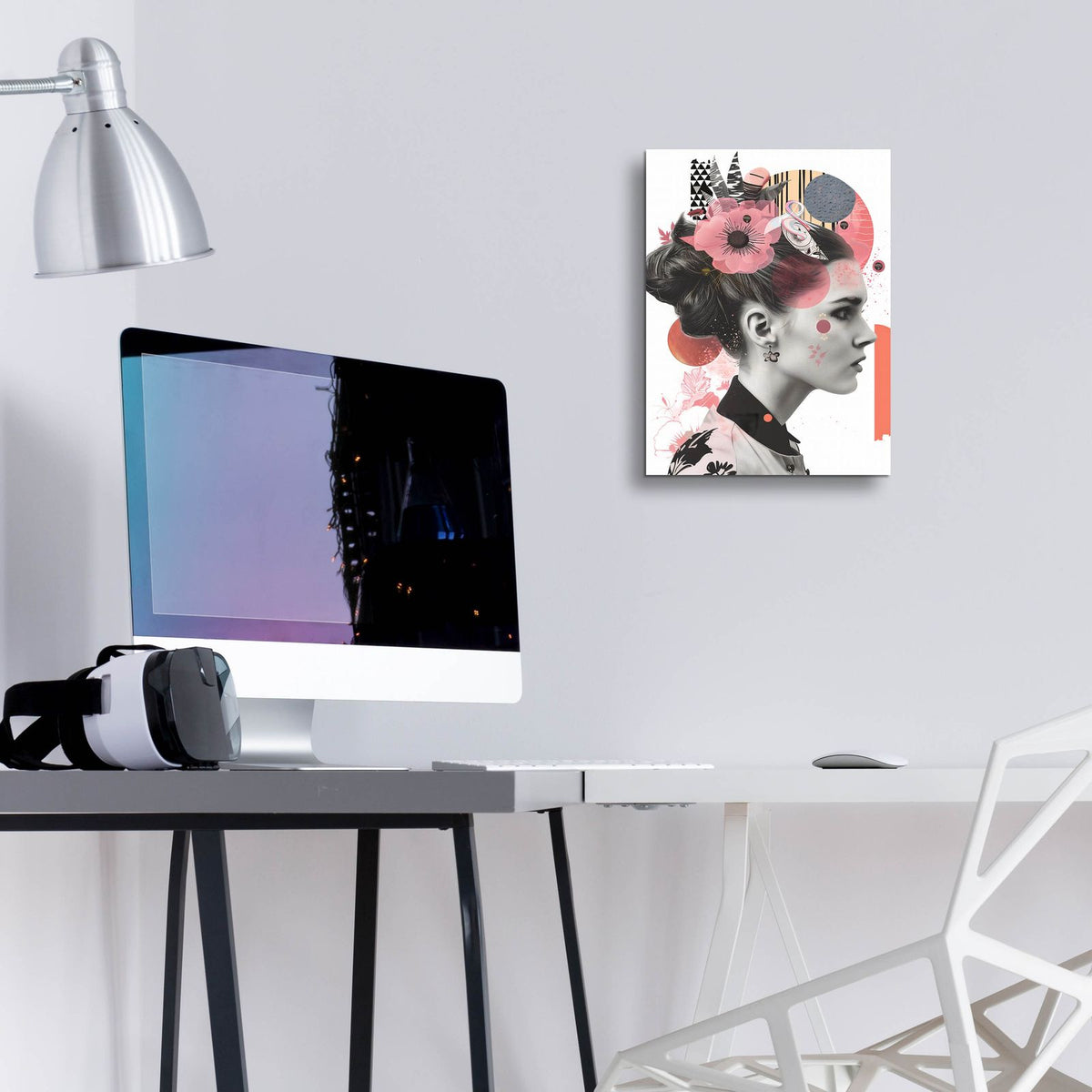 The Collage Girl No 2 by Andreas Magnusson - 12x16 acrylic wall art in a room