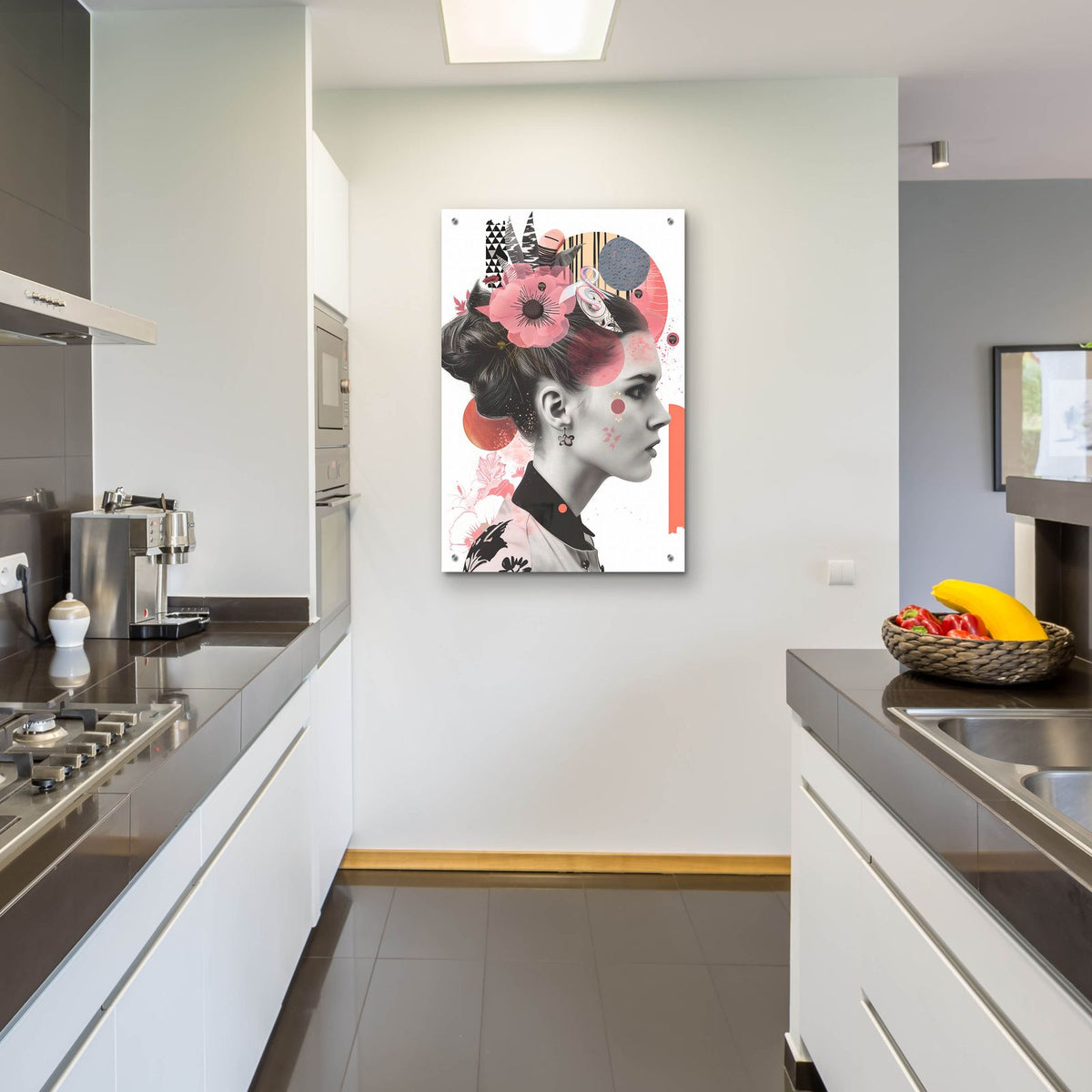The Collage Girl No 2 by Andreas Magnusson - 24x36 acrylic wall art in a room