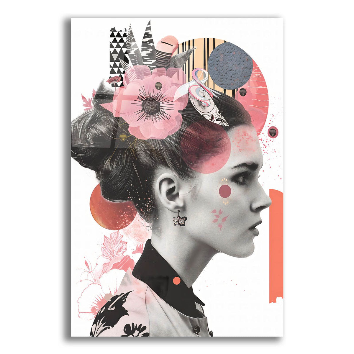 The Collage Girl No 2 by Andreas Magnusson acrylic glass wall art