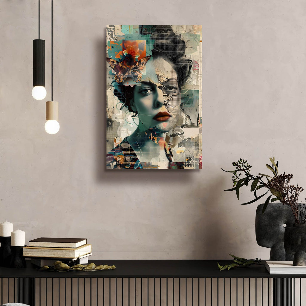 The Collage Girl No 3 by Andreas Magnusson - 16x24 acrylic wall art in a room
