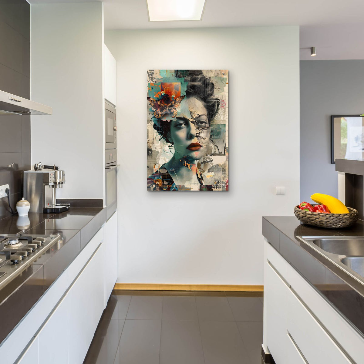 The Collage Girl No 3 by Andreas Magnusson - 24x36 acrylic wall art in a room