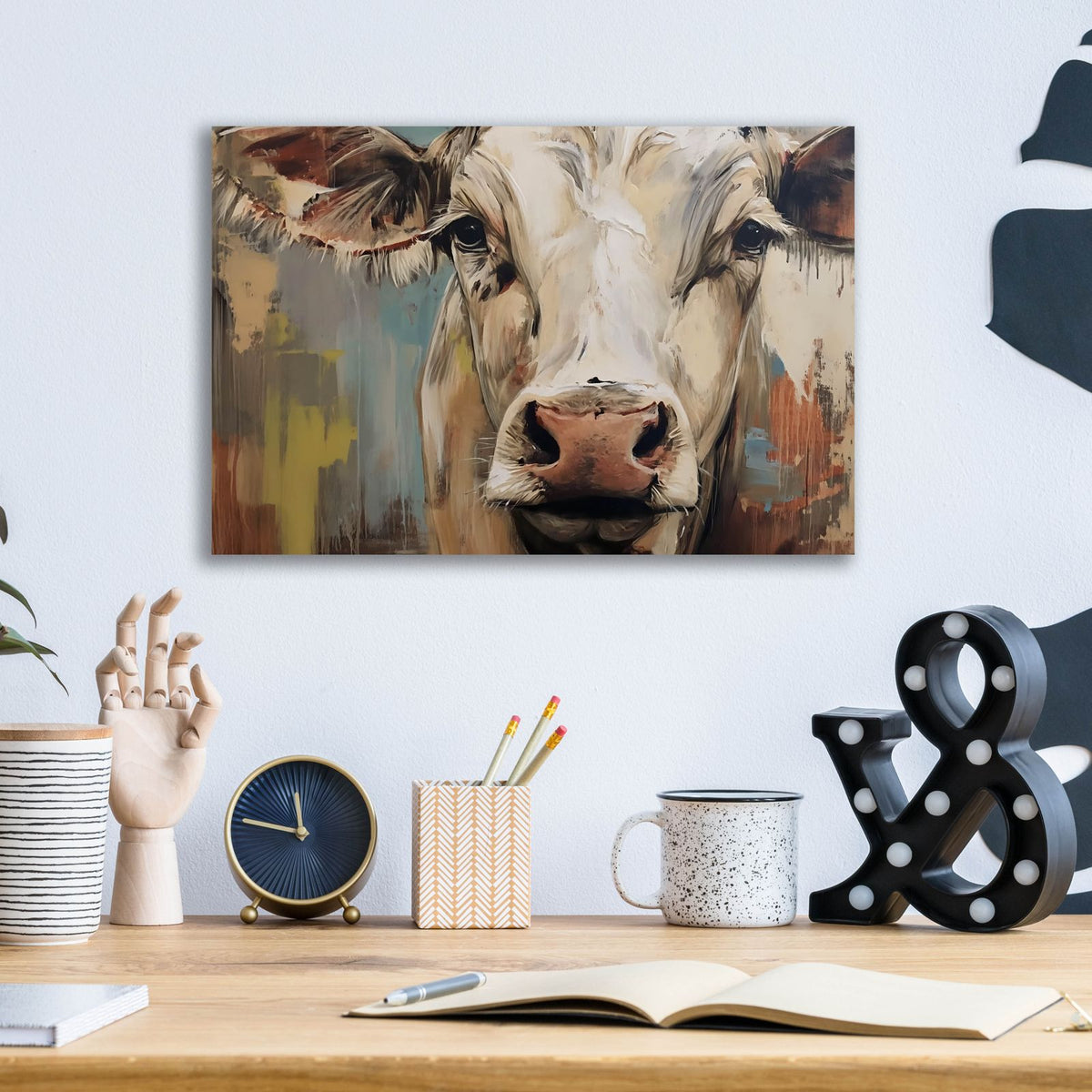 The Cow No 1 by Andreas Magnusson - 16x12 acrylic wall art in a room