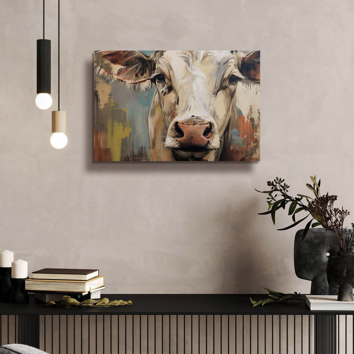 The Cow No 1 by Andreas Magnusson - 24x16 acrylic wall art in a room