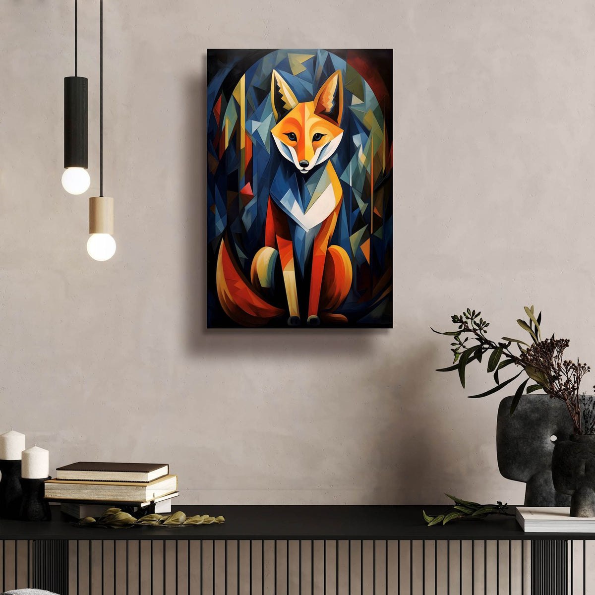 The Cubistic Fox by Andreas Magnusson - 16x24 acrylic wall art in a room