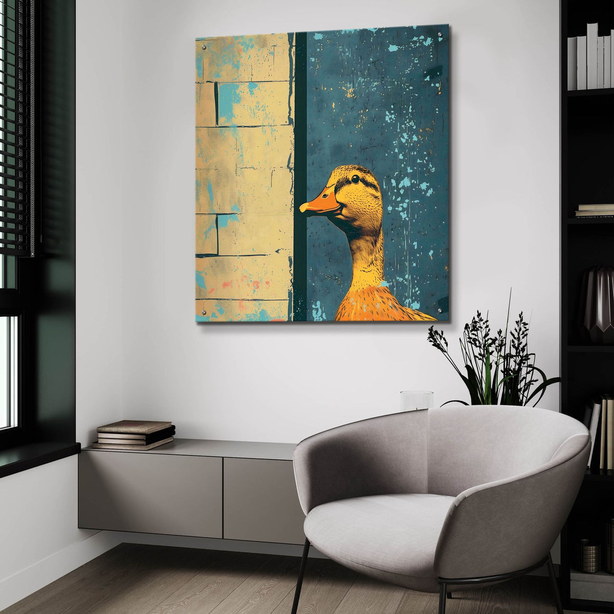 The Duck by Andreas Magnusson - 36x36 acrylic wall art in a room