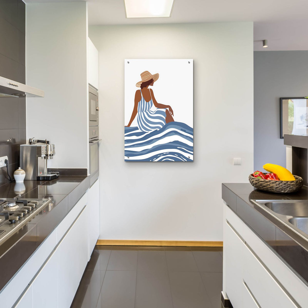 The Girl In The Striped Dress by Andreas Magnusson - 24x36 acrylic wall art in a room