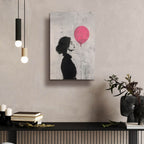 The Girl With The Pink Balloon by Andreas Magnusson - 16x24 acrylic wall art in a room