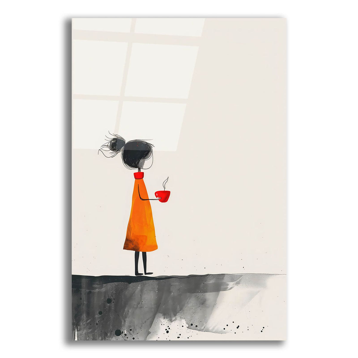 The Girl With The Red Coffee Cup by Andreas Magnusson acrylic glass wall art