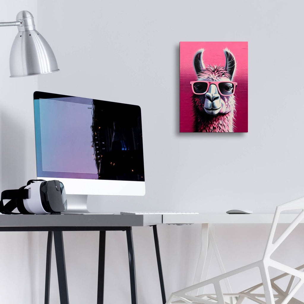The Pink Llama by Andreas Magnusson - 12x16 acrylic wall art in a room