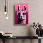 The Pink Llama by Andreas Magnusson - 16x24 acrylic wall art in a room