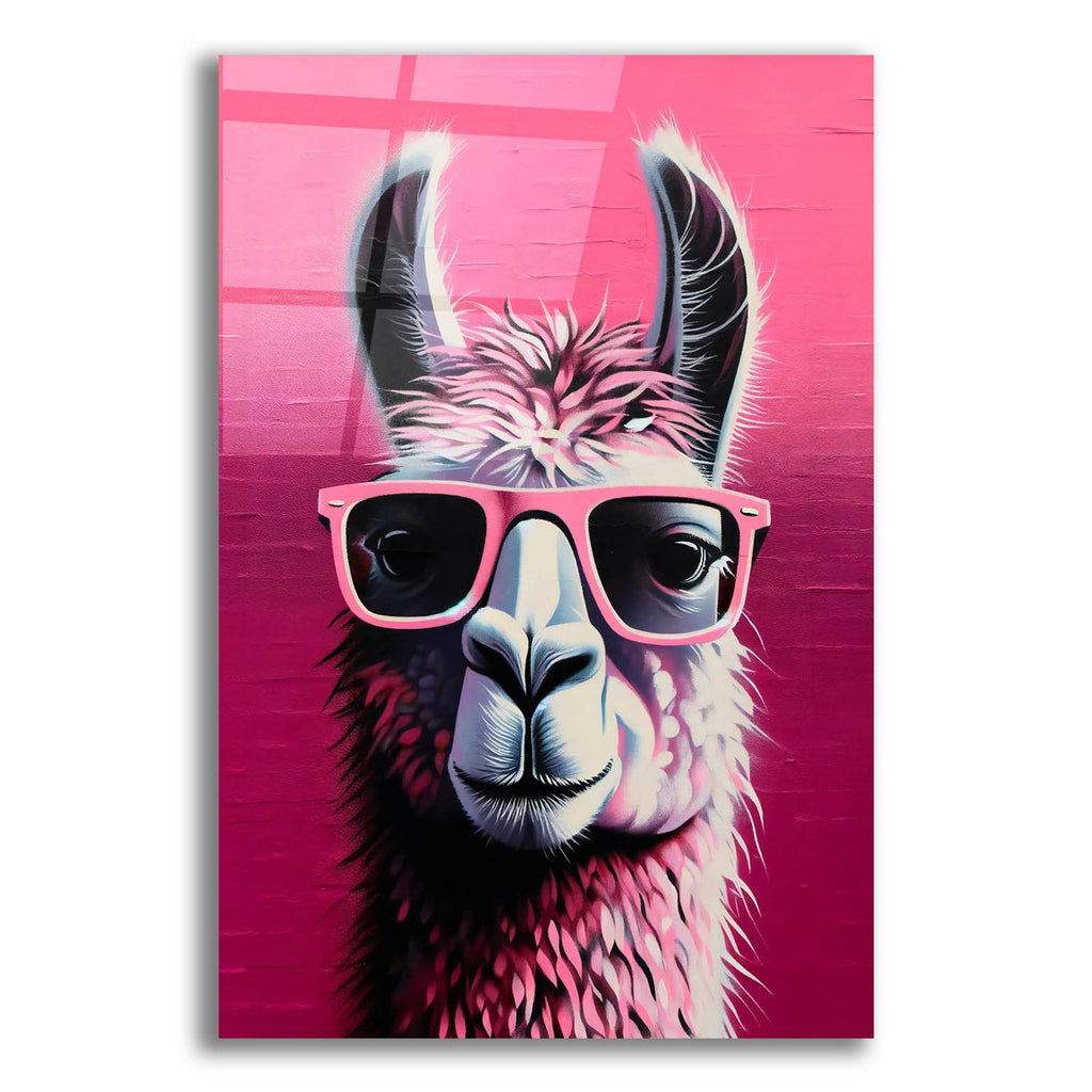 The Pink Llama by Andreas Magnusson acrylic glass wall art