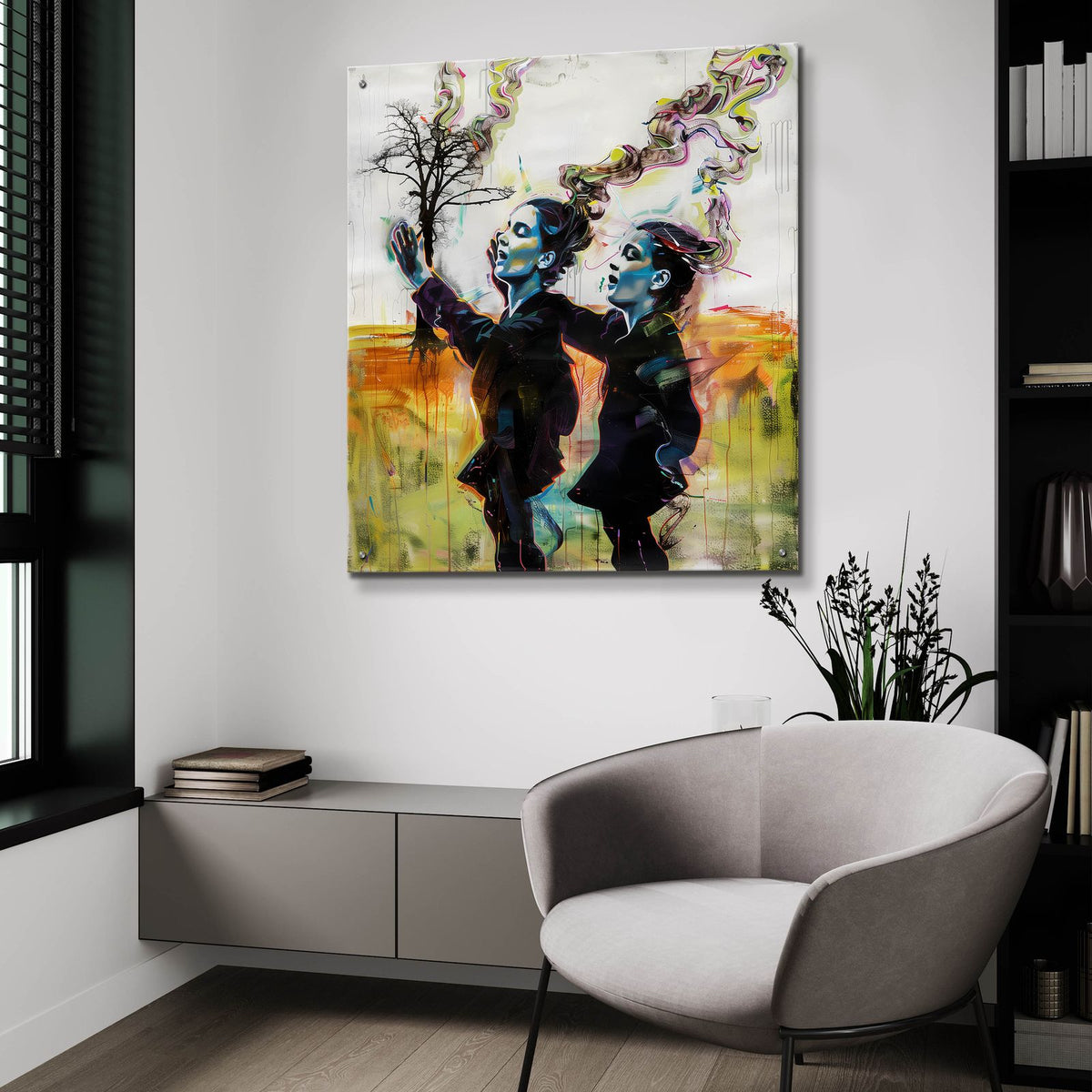 The Psychedelic Dance by Andreas Magnusson - 36x36 acrylic wall art in a room