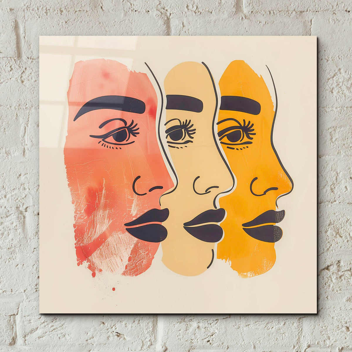 Three Faces by Andreas Magnusson - 12x12 acrylic wall art in a room