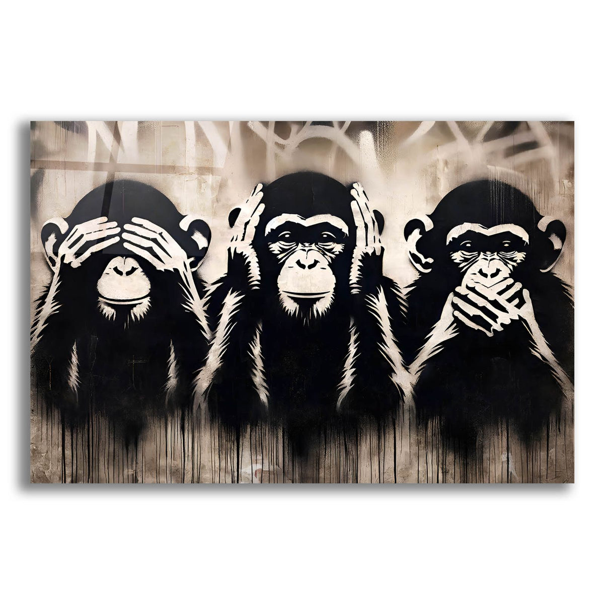 Three Wize Monkeys by Andreas Magnusson acrylic glass wall art