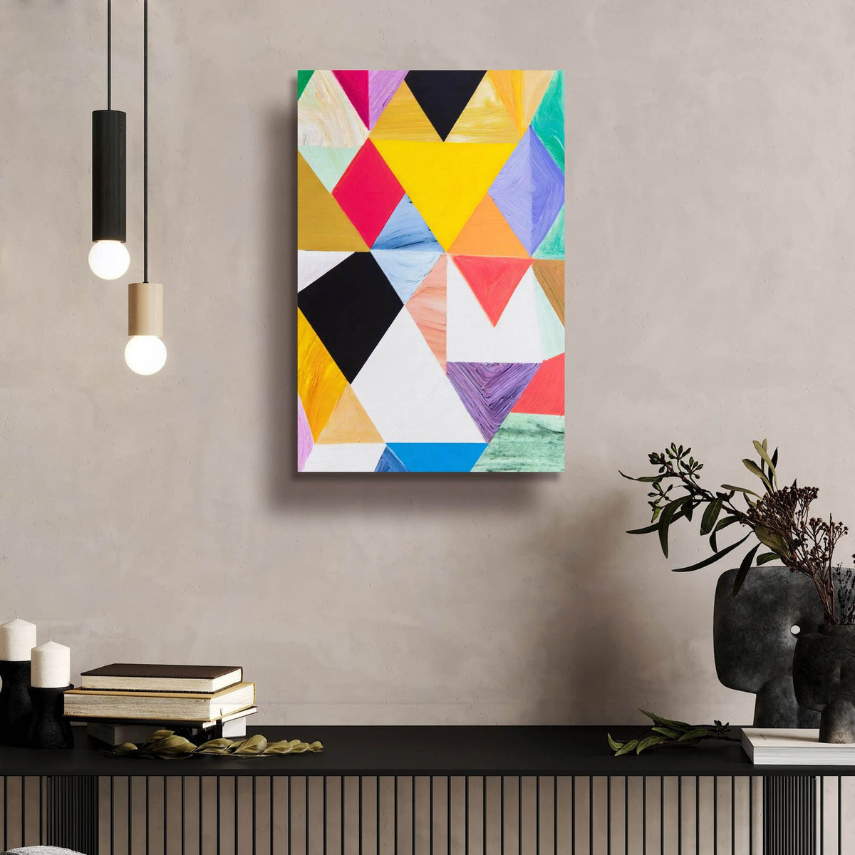 Triangle Drama by Andreas Magnusson - 16x24 acrylic wall art in a room