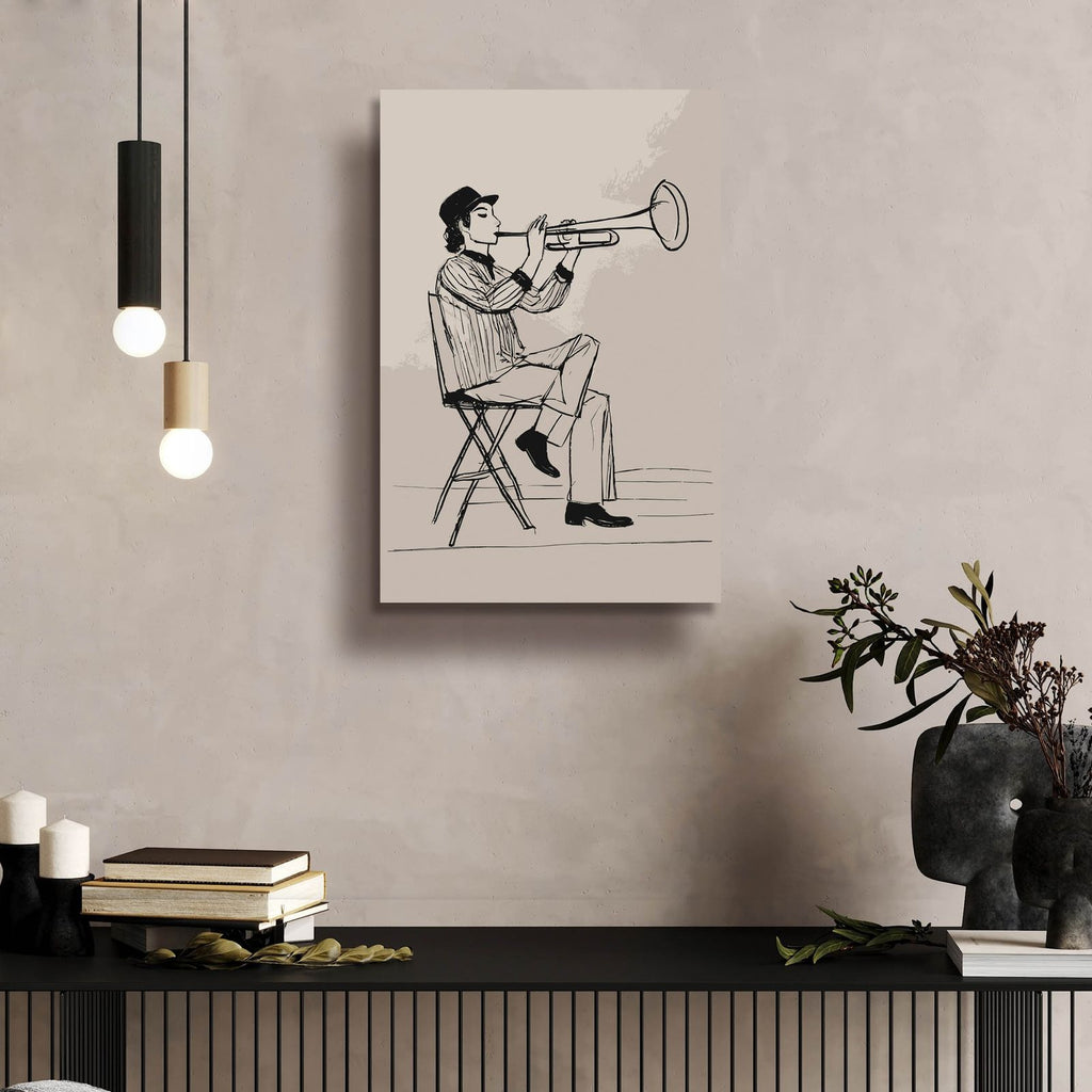 Trumpet Man by Andreas Magnusson - 16x24 acrylic wall art in a room