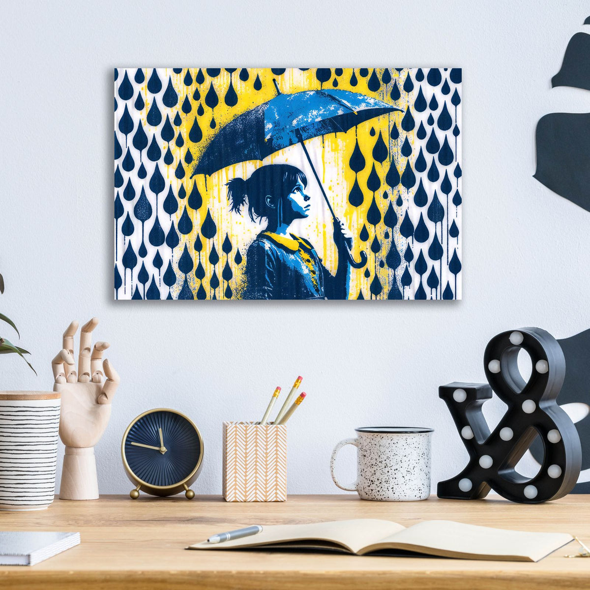 Umbrella Girl by Andreas Magnusson - 16x12 acrylic wall art in a room